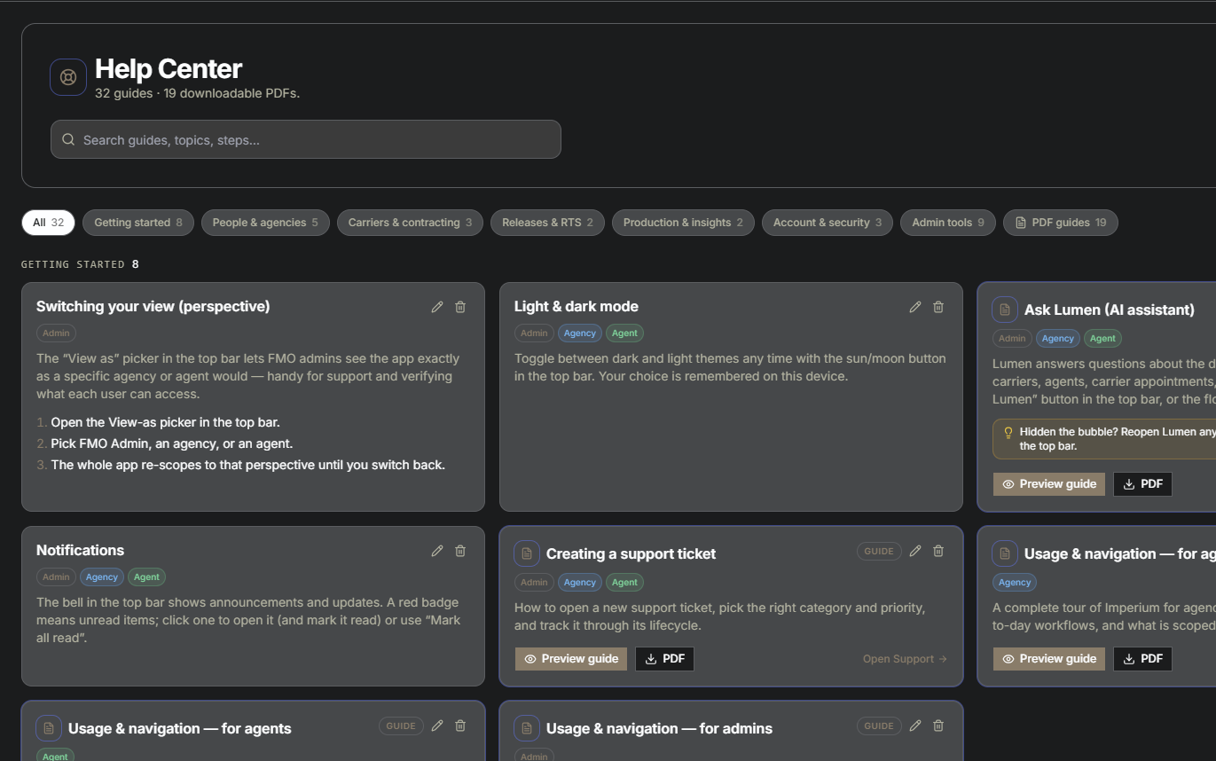 Imperium help center